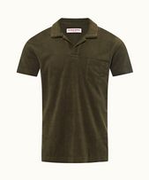 Terry Towelling - Mens Palm Tailored Fit Organic Cotton Towelling Resort Polo Shirt