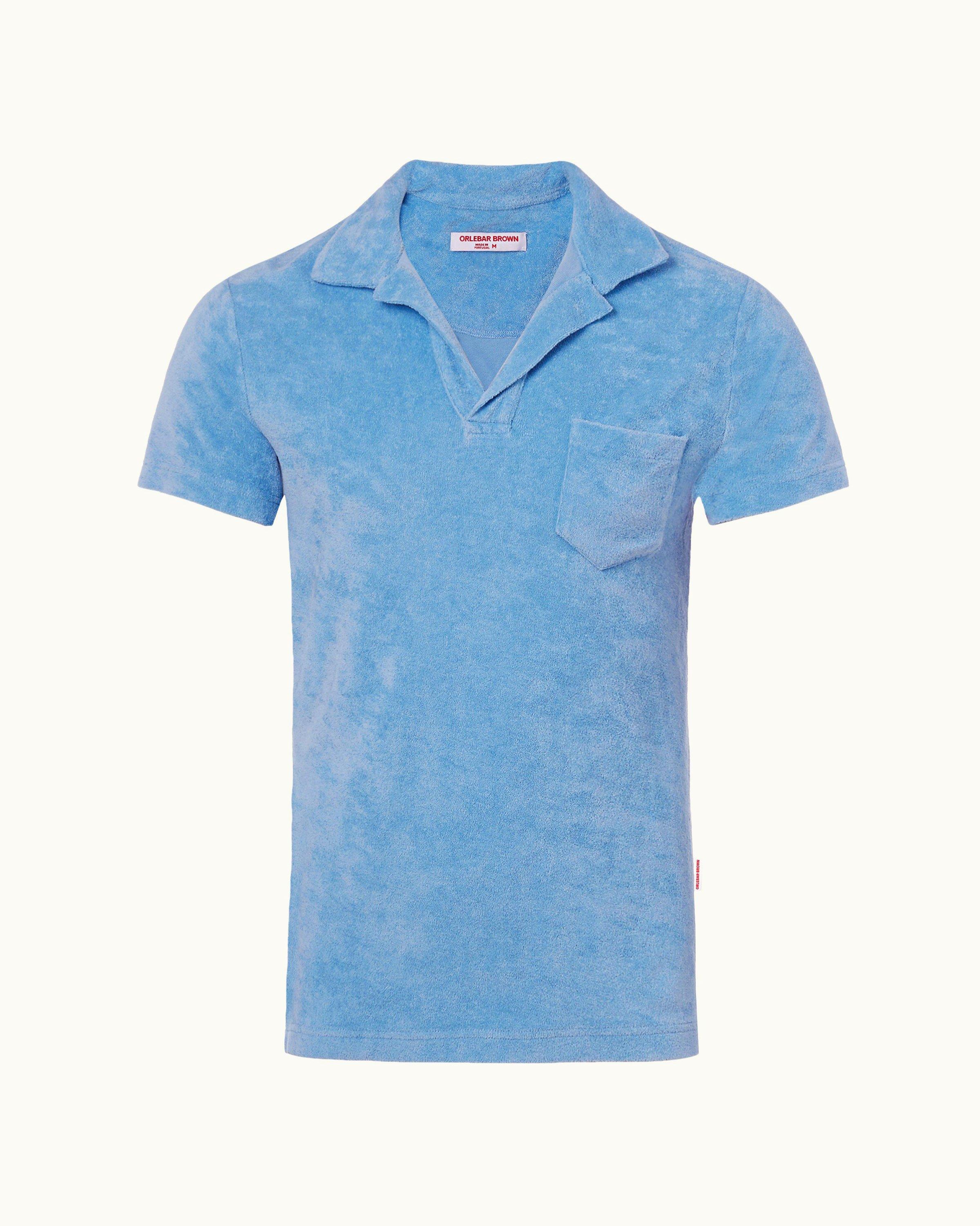 Terry - Riviera Blue Towelling Resort Polo | Orlebar Brown