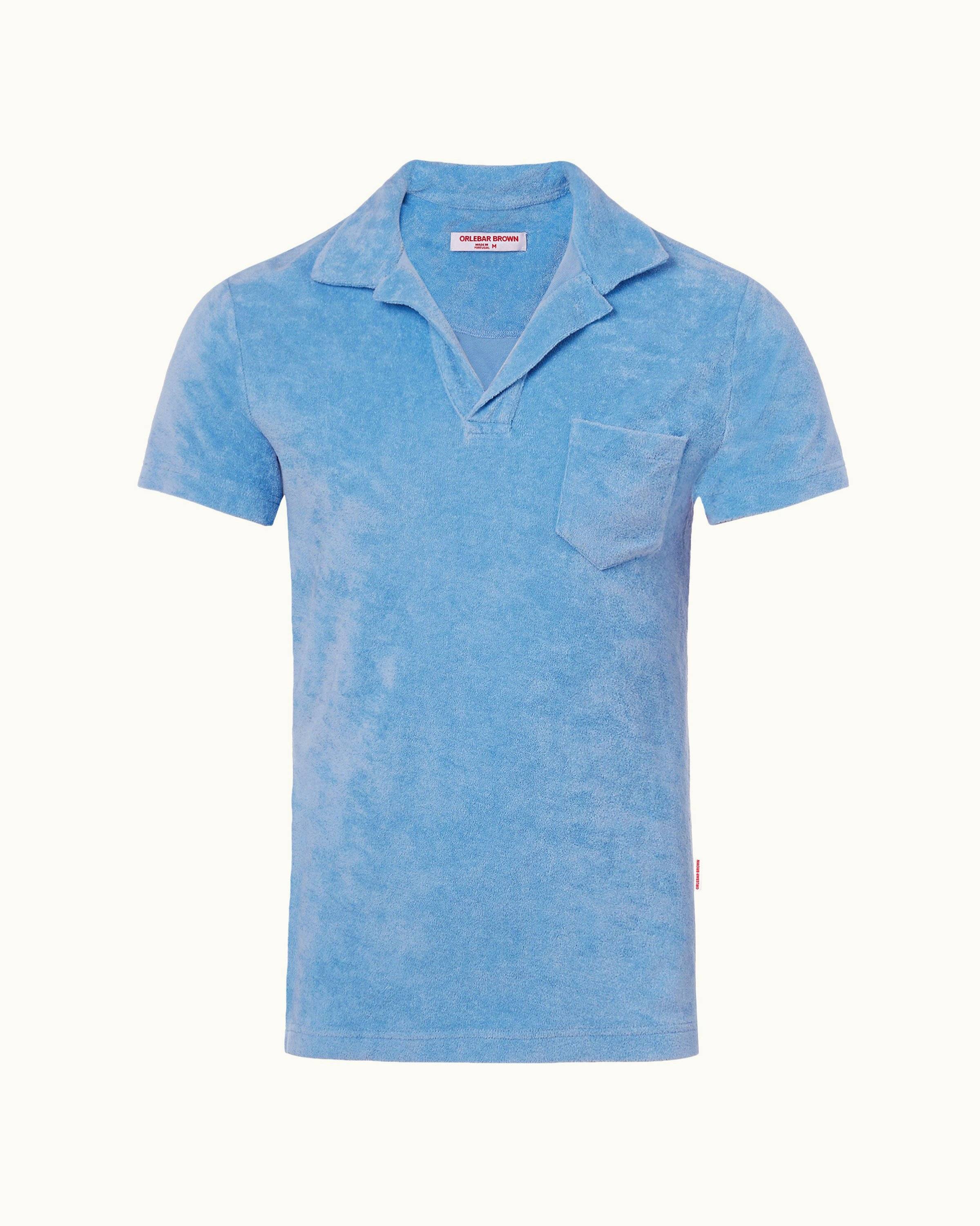 Terry - Resort-Polo aus Frottee in Riviera Blue