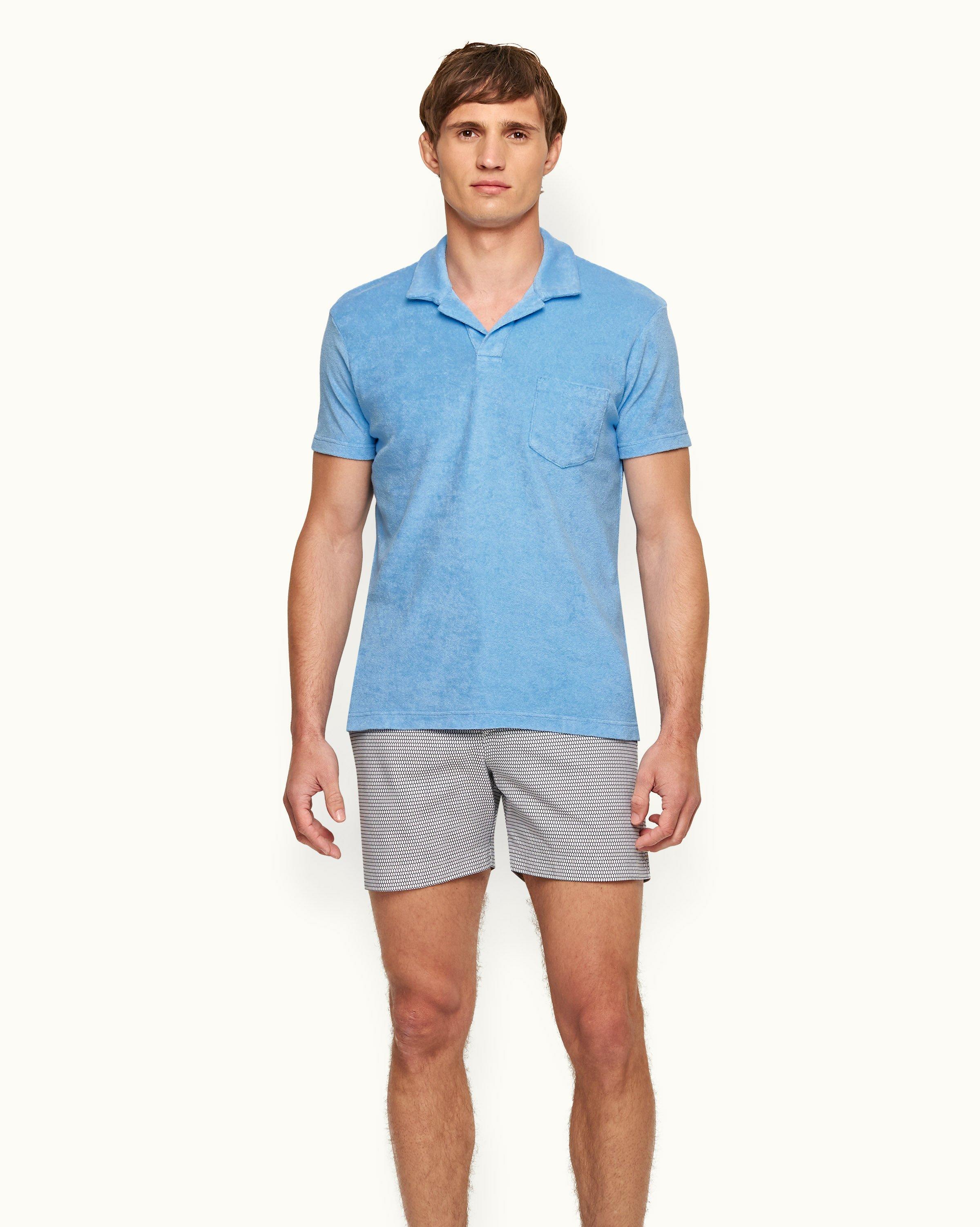 Terry - Resort-Polo aus Frottee in Riviera Blue