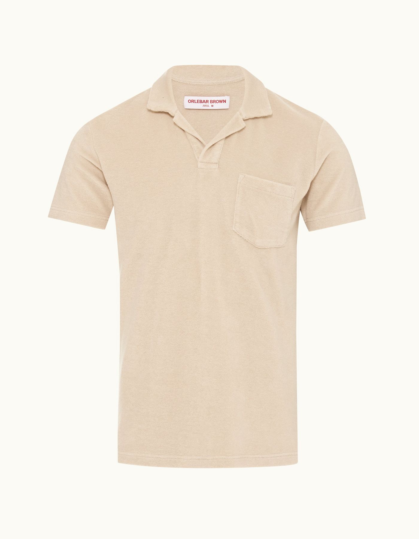 Terry Towelling - Mens 007 Taupe Tailored Fit Organic Cotton Towelling Resort Polo Shirt
