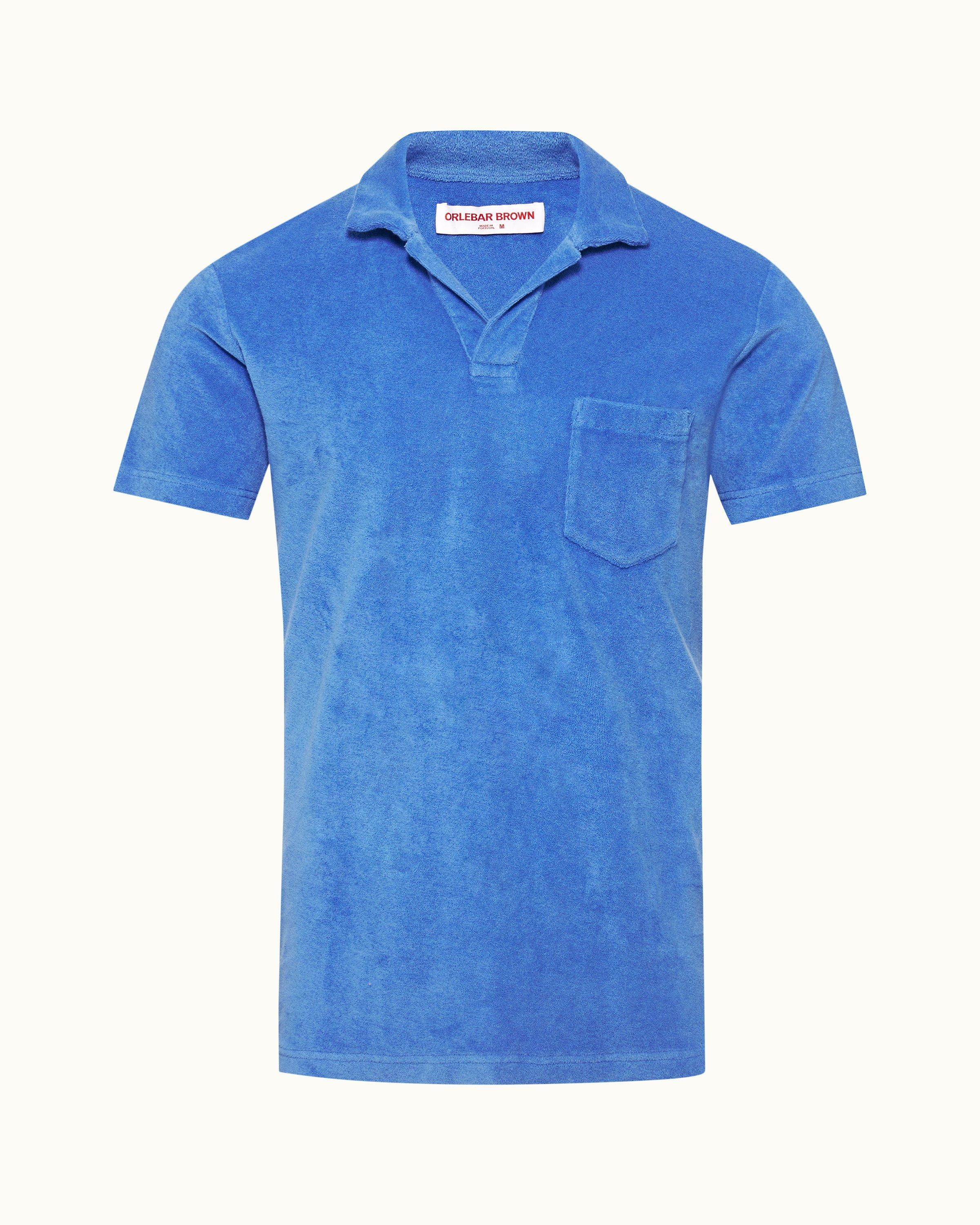 Regular Fit Terry Resort Shirt - Blue/striped - Men