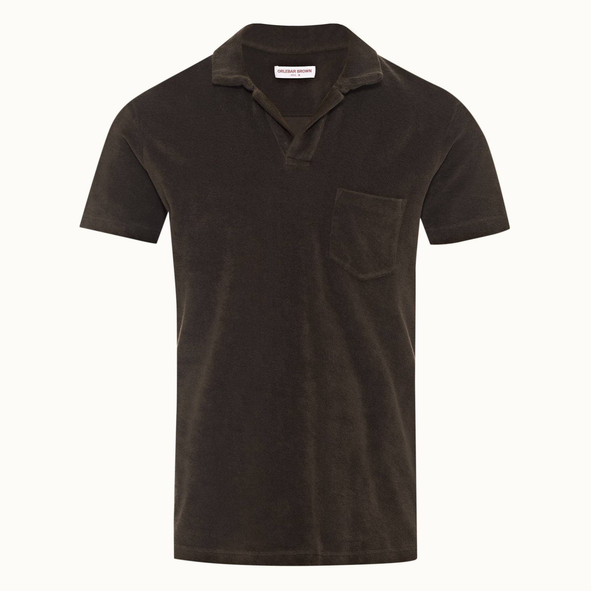 Terry Towelling - Mens Truffle Tailored Fit Resort Towelling Polo Shirt