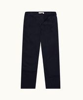 Toulon - Mens Ink Relaxed Fit Linen Blend Trousers