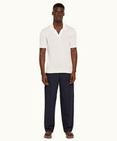 Toulon - Mens Ink Relaxed Fit Linen Blend Trousers