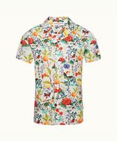Travis - Mens Almond/Multi Floral Print Resort Shirt