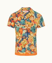 Travis Linen - Mens Amber/Mimosa Club Tropicana Capri Collar Shirt