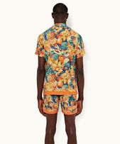 Travis Linen - Mens Amber/Mimosa Club Tropicana Capri Collar Shirt