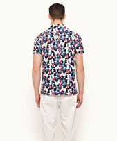 Travis Towelling - Mens Summer Red/Horizon Blue Moissan Capri Collar Double-Faced Towelling Shirt