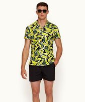 Travis Towelling - Mens Lemon/Black/Verde Top Banana Capri Collar Shirt
