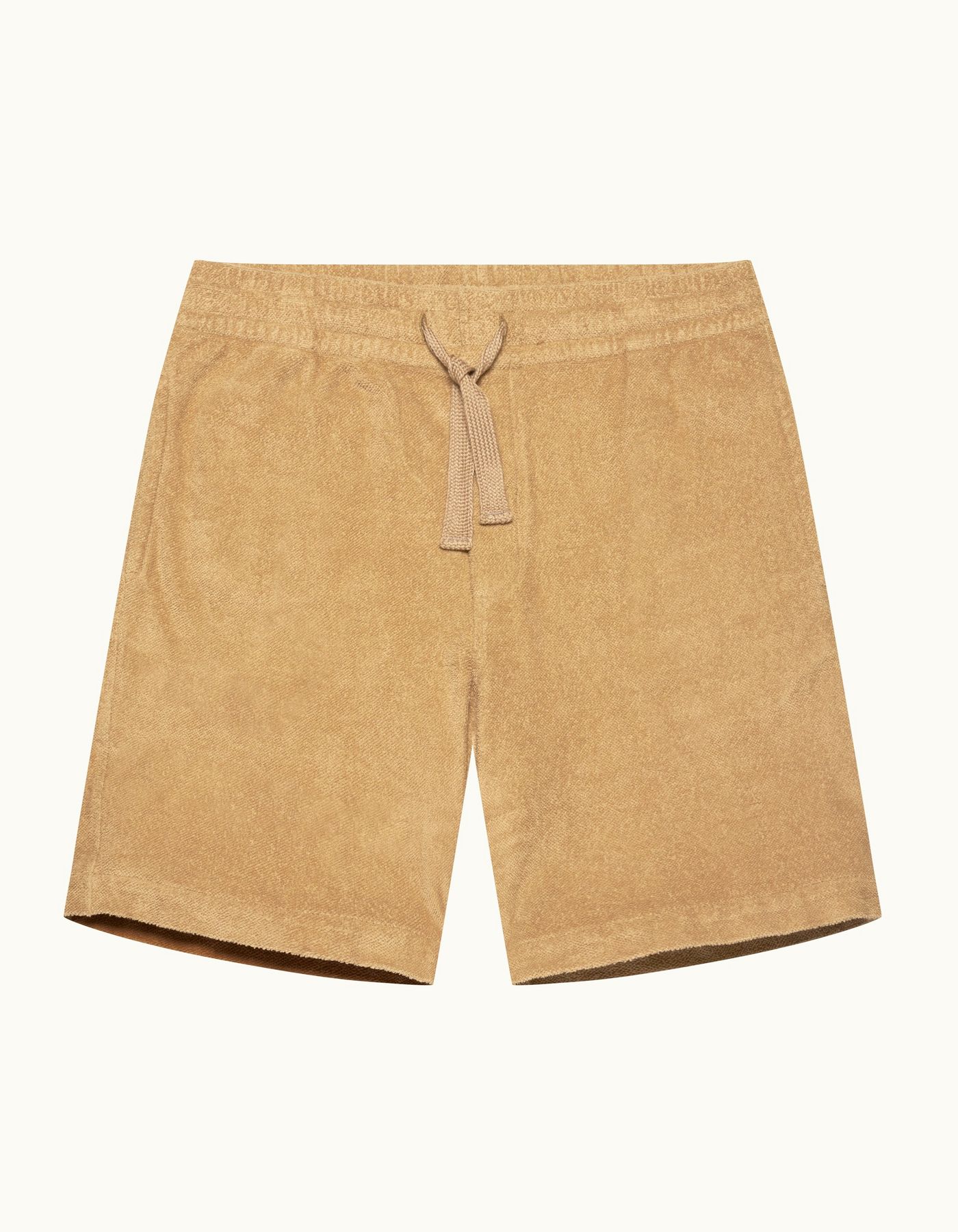 Trevone - Mens Classic Fit Double-Faced Towelling Sweat Shorts In Biscuit Colour