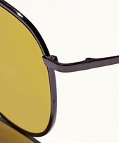 Turchi - Mens Shiny Anthracite Aviator Sunglasses