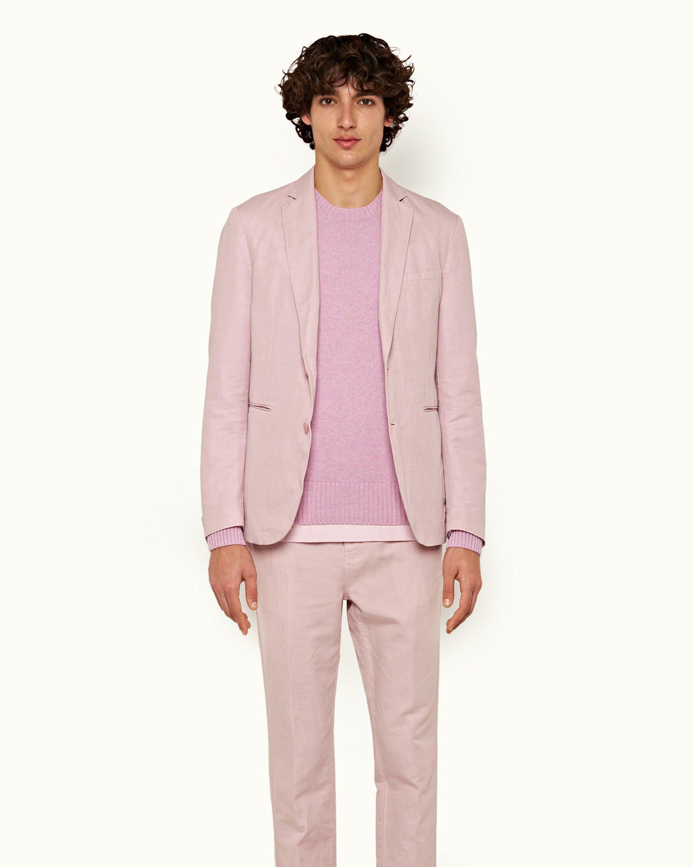 Pink linen blazer discount mens