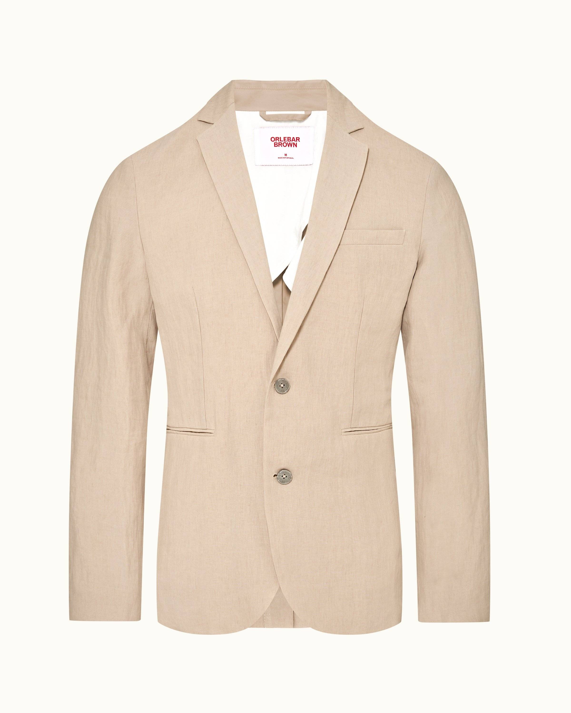 Unstructured Linen Jackets - Tan