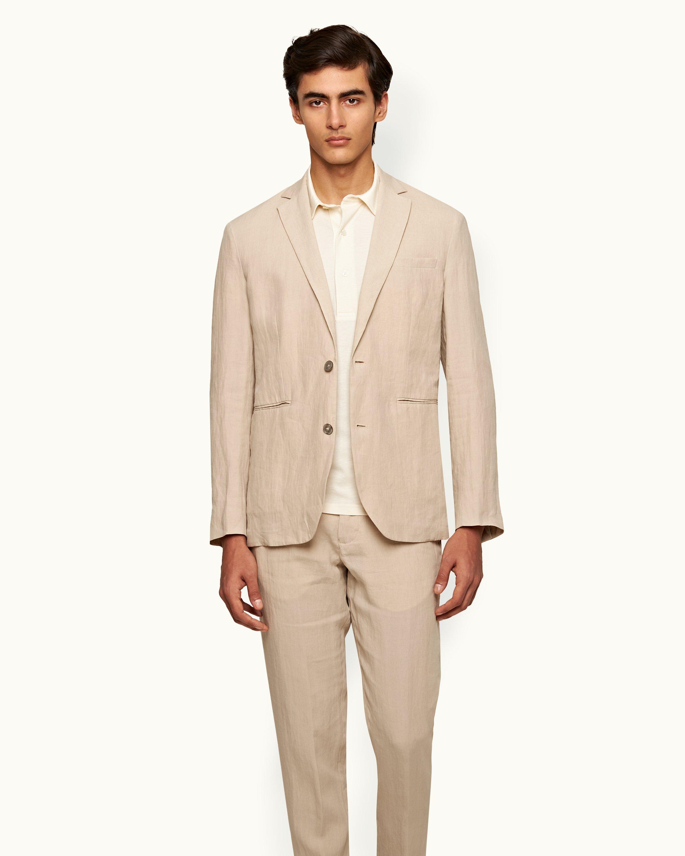 Khaki linen outlet blazer