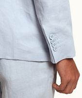 Ullock Linen - Mens Light Island Sky Unstructured Two-Button Linen blazer