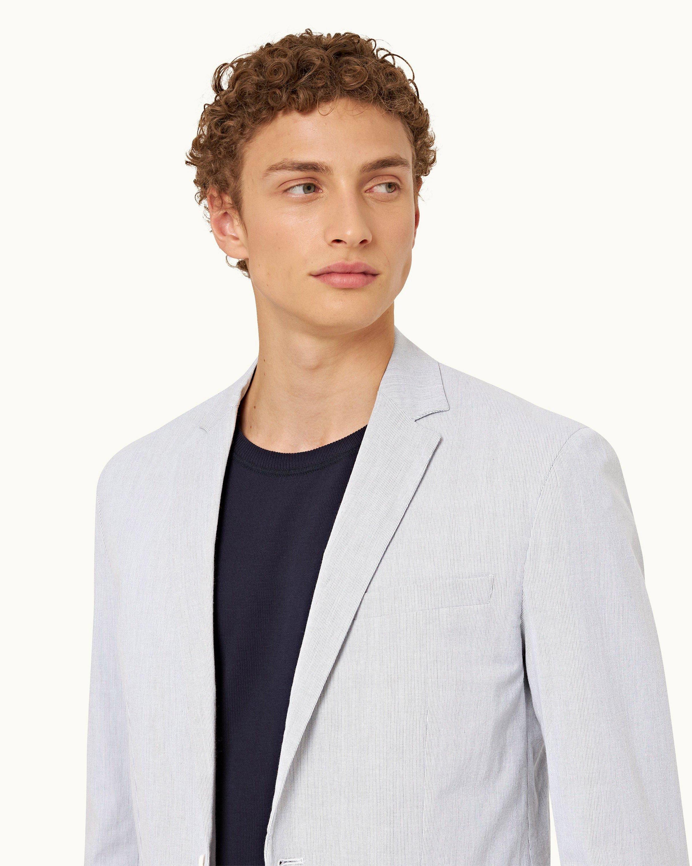 Unstructured Linen Blazer - Navy