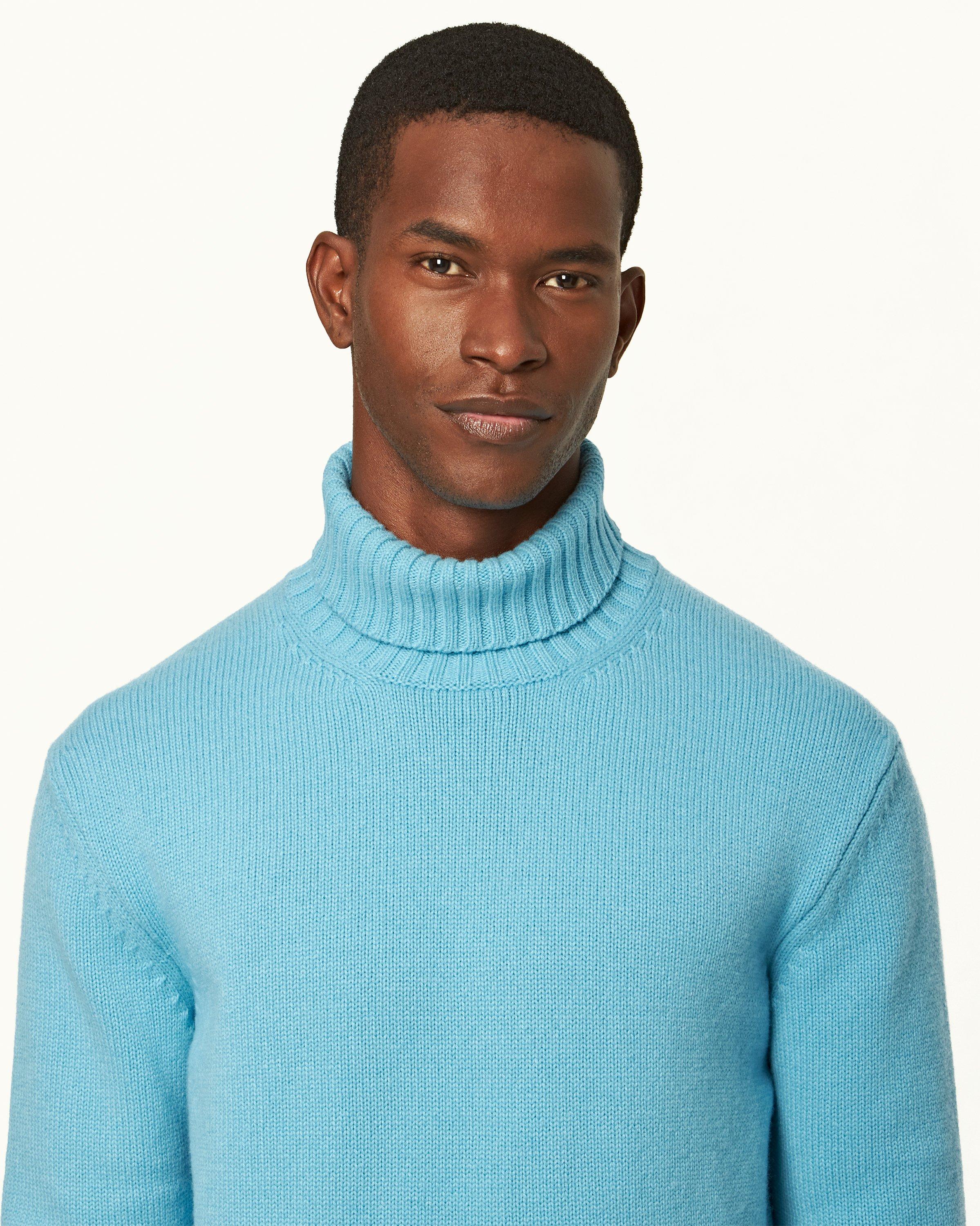 Baby blue clearance roll neck jumper