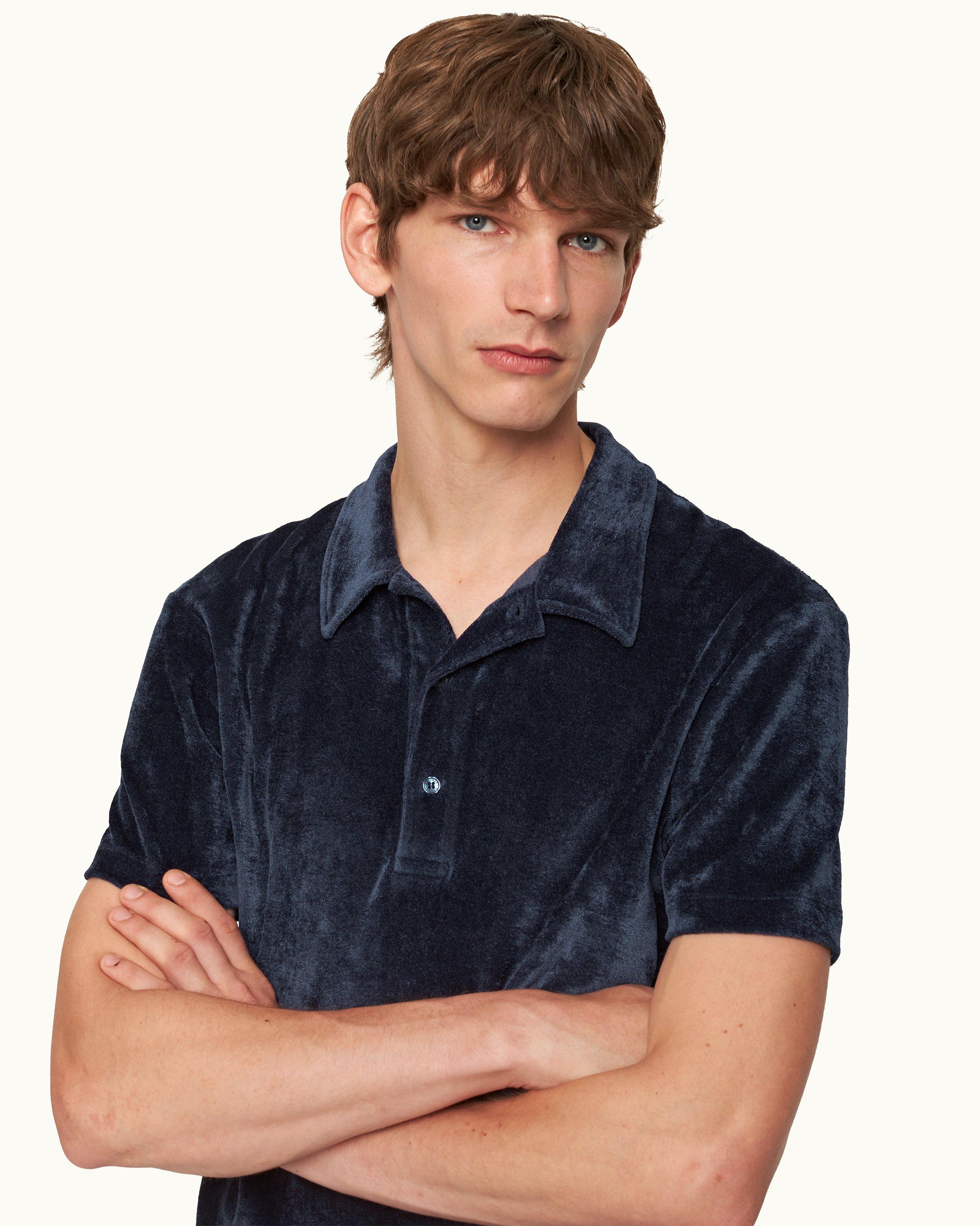 Velour polo clearance shirt