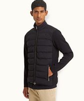 Wallace - Mens Night Iris Down Quilted Knitted Sleeve Merino Jacket