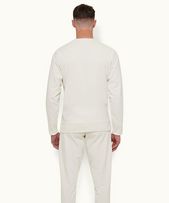 Watkins - Mens White Sand Garment Dye Organic Cotton Sweatshirt
