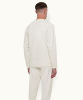 Watkins - Mens White Sand Garment Dye Organic Cotton Sweatshirt