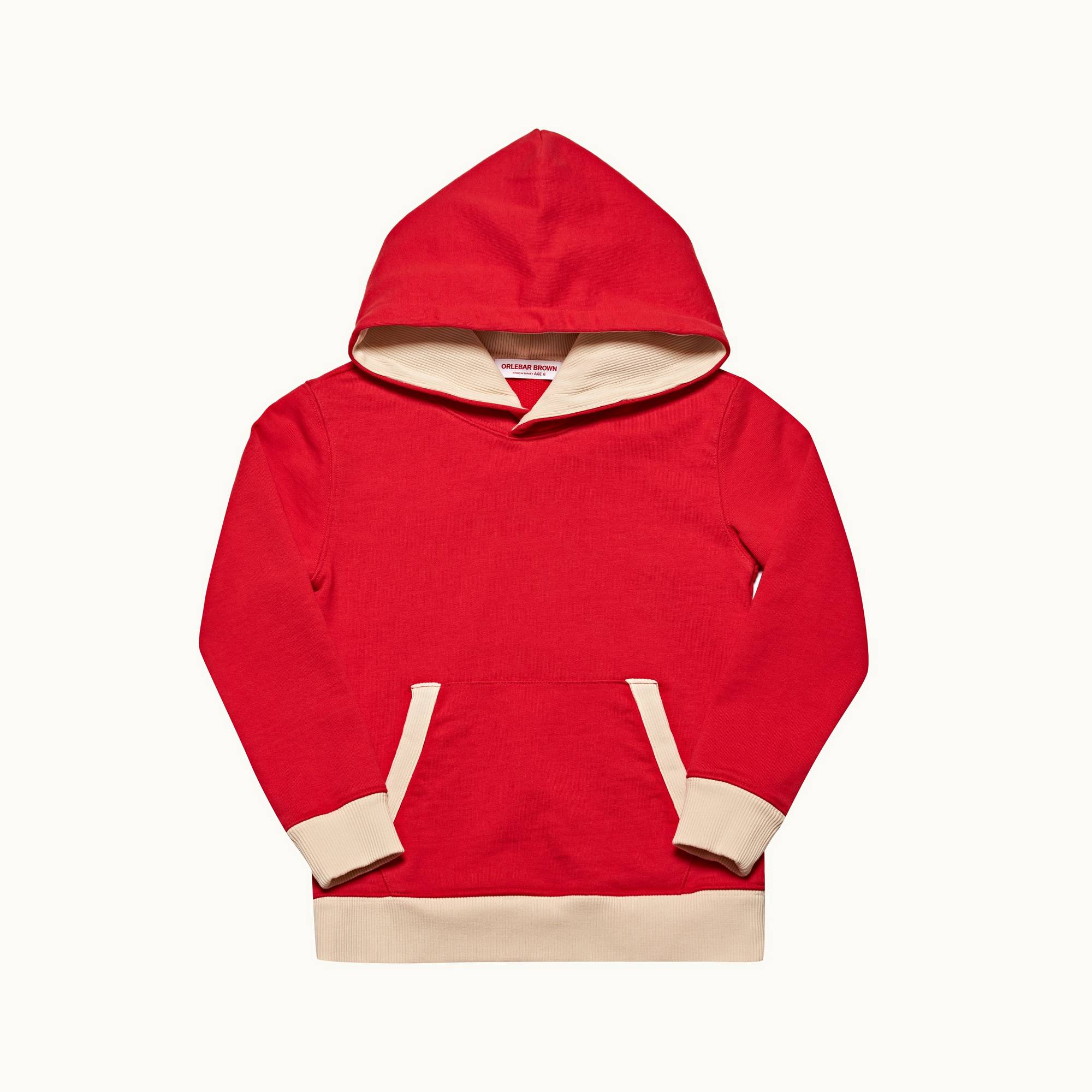 Zayden - Childrens Kids' Vermillion Organic Cotton Tailored Fit Hooded Sweatshirt