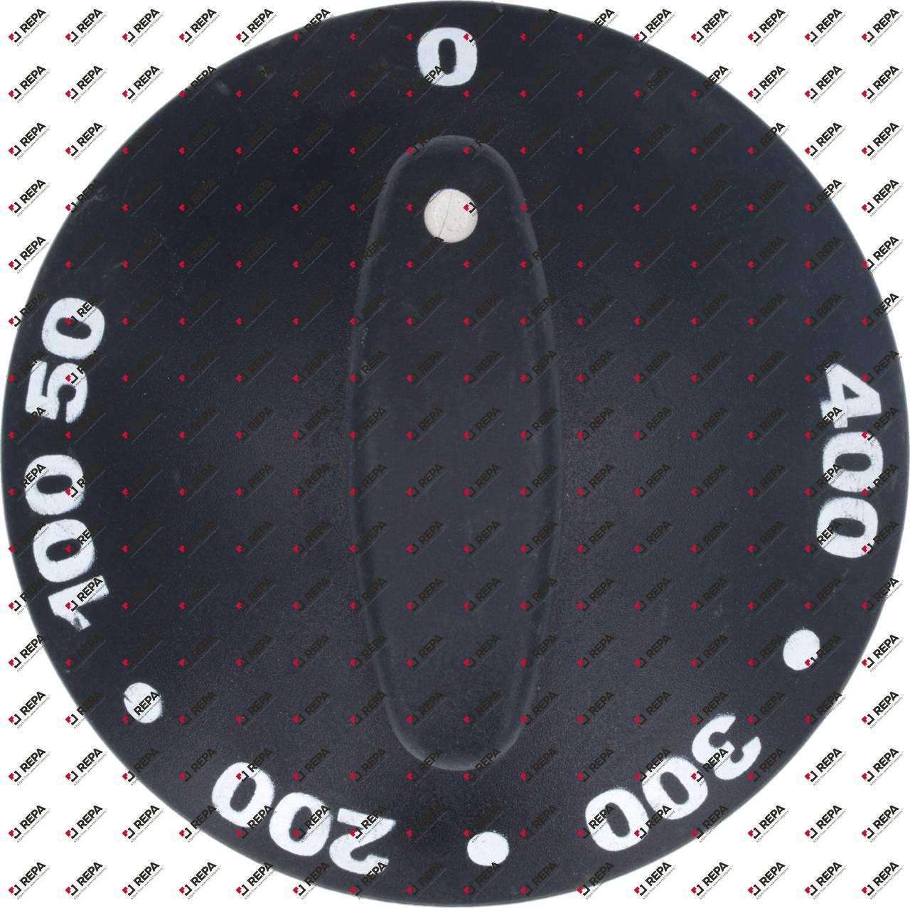 Pomo 50-400°C ø 80mm agujero ø 6x4,6mm negro
