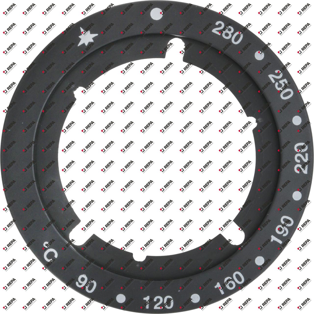 knob dial plate ø 94mm 90-280°C