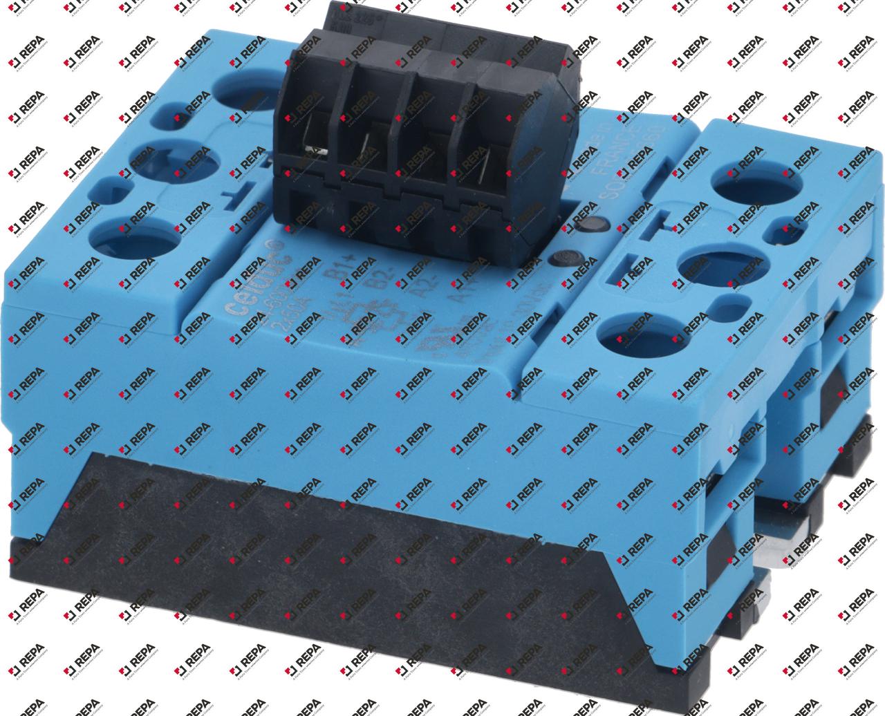 Solid state relay, 2x50A with plug, complete