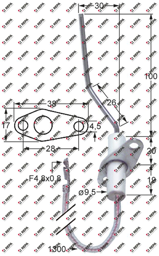 Candela accensione L1 100mm L2 30mm L3 26mm