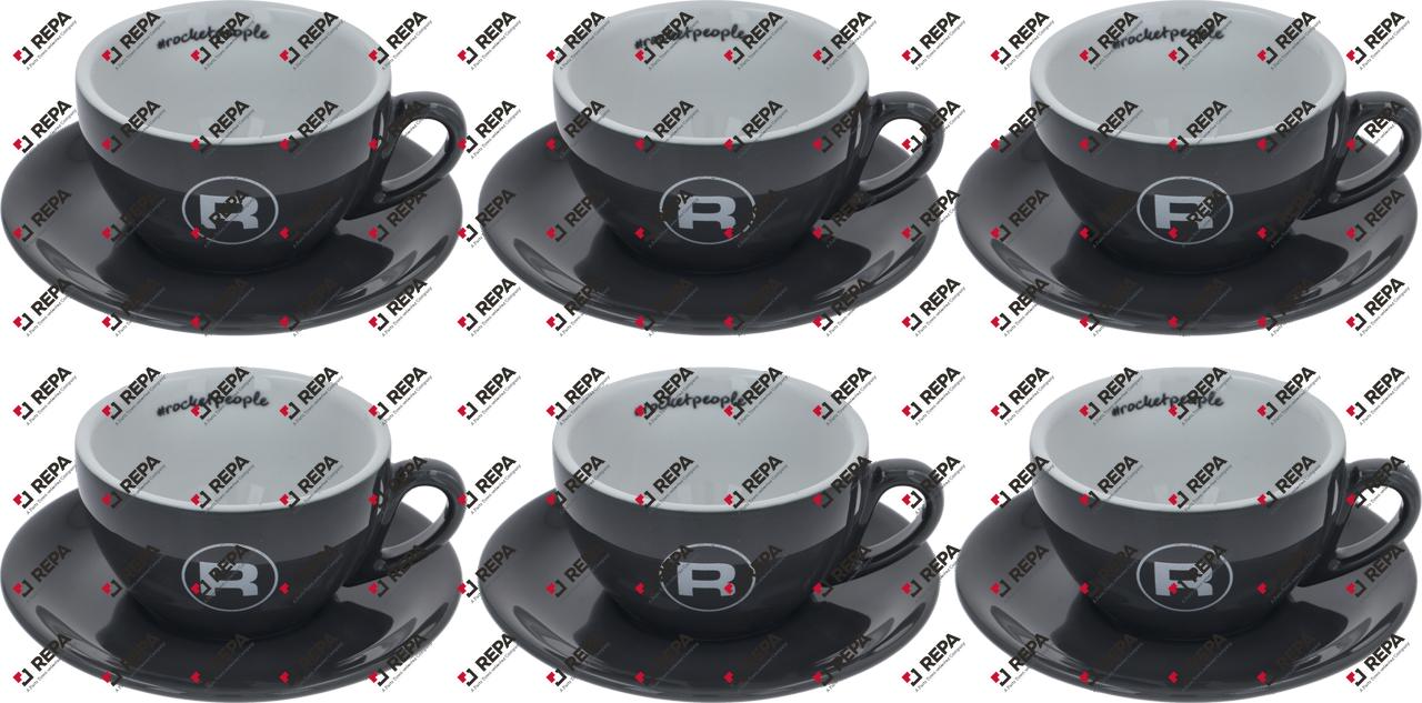 Tasses Cappuccino Hashtag Gris 6 Pcs.