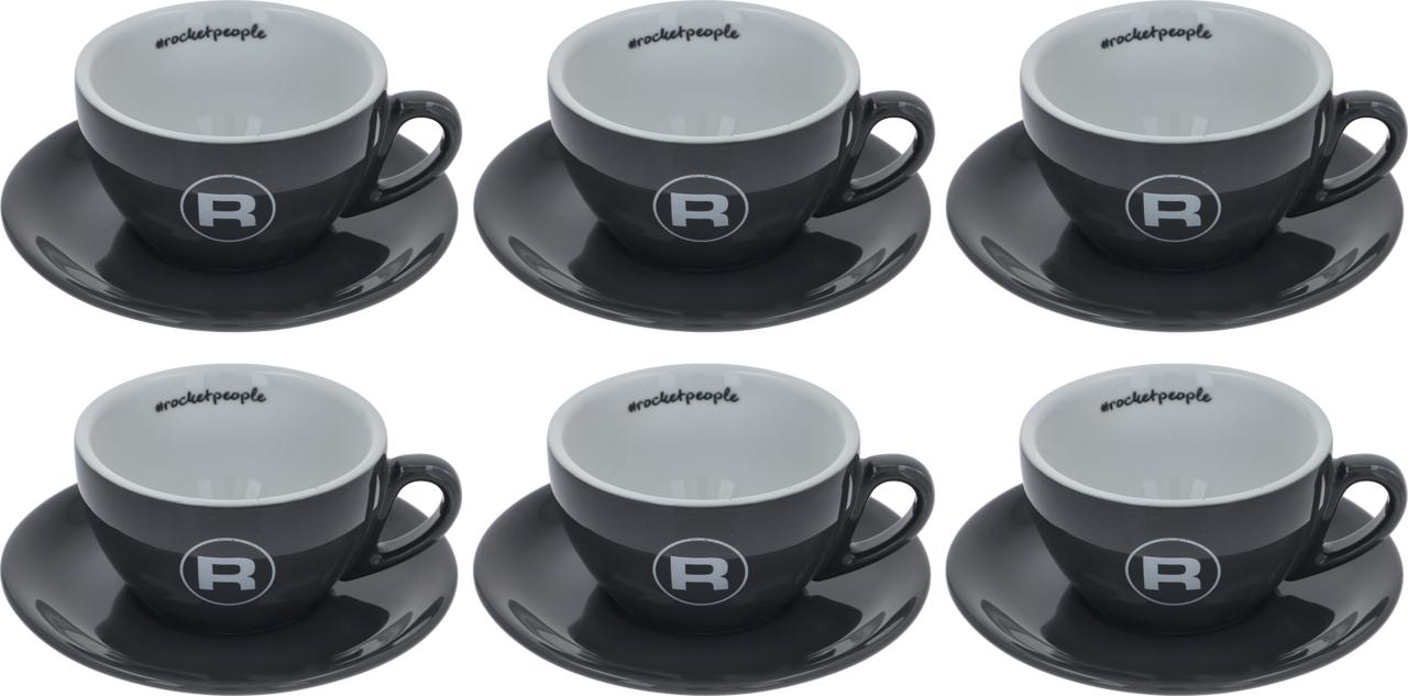 TAZZE CAPPUCCINO HASHTAG GRIGIO 6 PZ.
