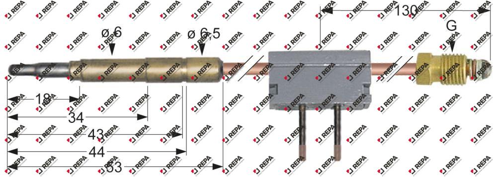 Thermoelement M9x1 L 600 mm Steckhülse ø6,0mm