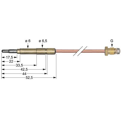 Thermoelement M10x1 L 400mm Steckhülse ø6,0(6,5)mm 1_102071