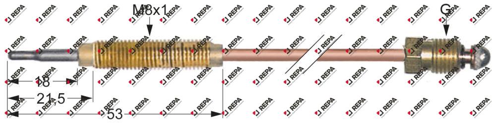 Thermoelement M8x1 L 220 mm M8x1 Spitze aluminiert