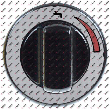 Pomo caliente ø 70 mm negro/argénteo eje ø 10x8mm