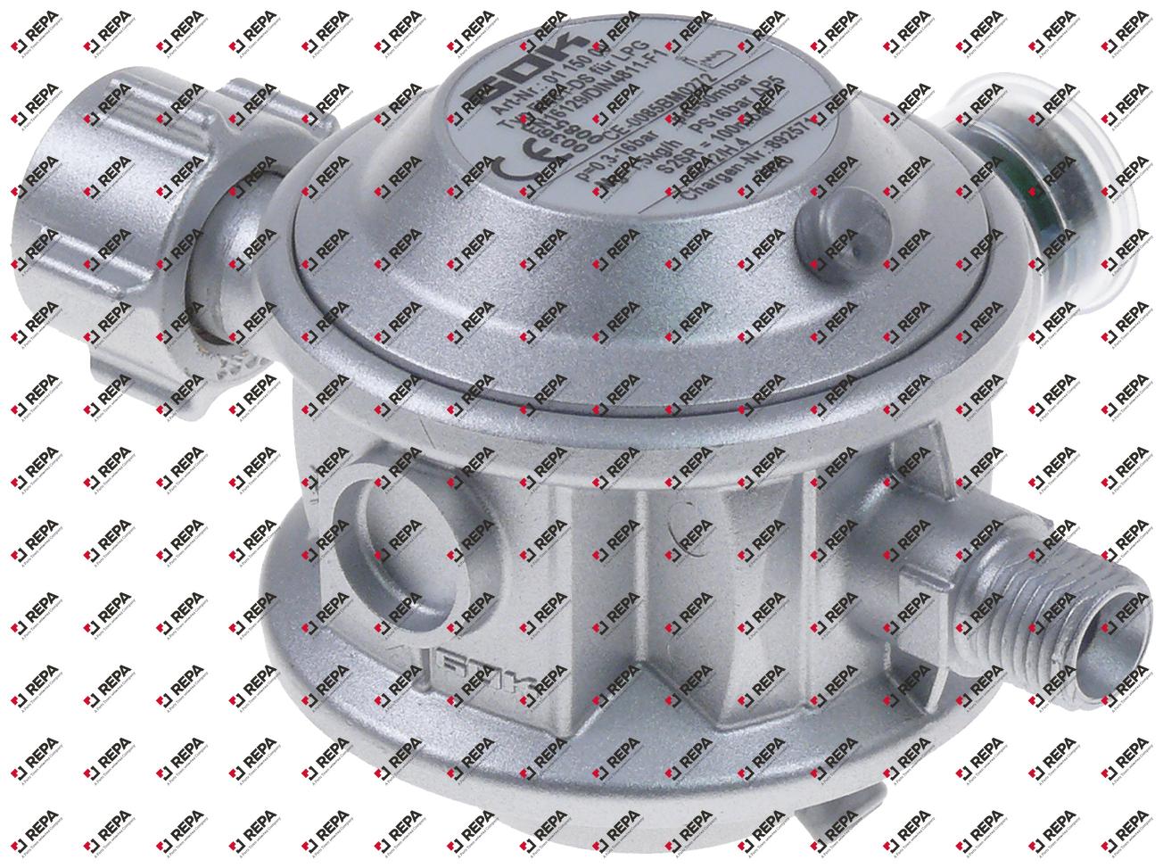 Gasdruckregler EN61-DS Anschluss KLF - 1/4" links