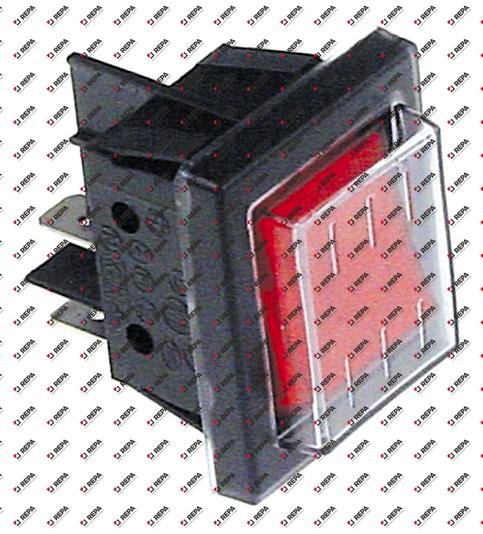 Rocker switch mounting measurements 30x22mm red