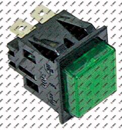 Pulsador medida de montaje 27,2x22,2mm verde 2NO