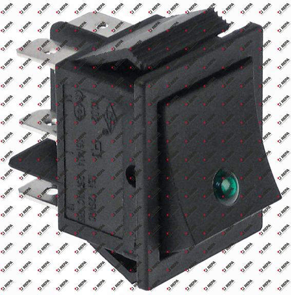 Rocker switch mounting measurements 30x22mm green