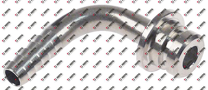 Hose connector non-alcoholic SS for SHURFLO angled