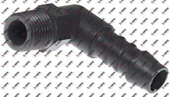 Slangaansluiting kunststof haaks draad 1/4"