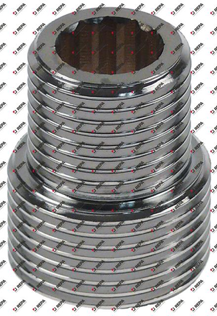 dubbelnippel draad 1/2" - 3/4" L 32mm