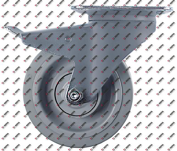 Lenkrolle Plattenbefestigung LA 105x75mm H 200 mm