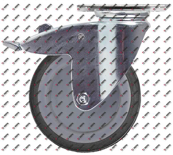 Swivel castor plate clamping 95x70mm