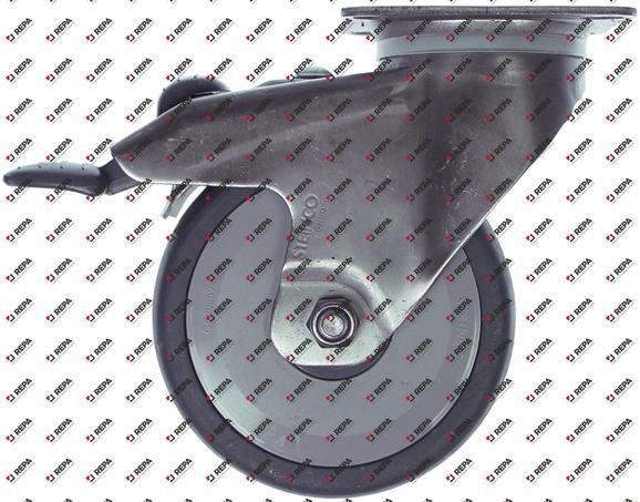 Lenkrolle Plattenbefestigung LA 61x51mm H 158 mm