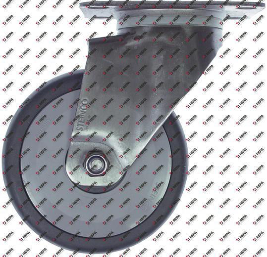 Lenkrolle Plattenbefestigung LA 75x70mm H 158 mm
