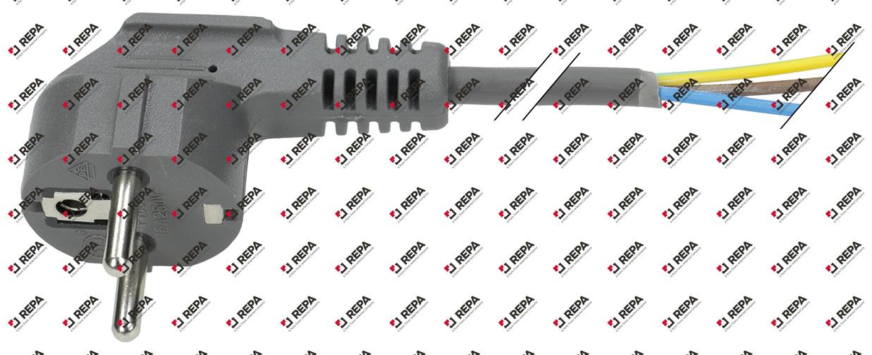 cavo di alimentazione 0,75mm² 3 poli grigio