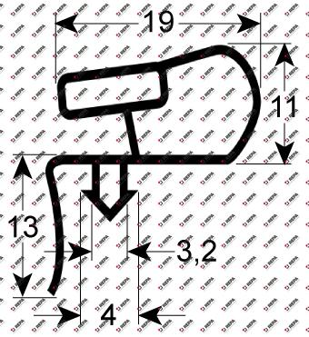 refrigeration gasket profile 9952 W 560mm L 730mm